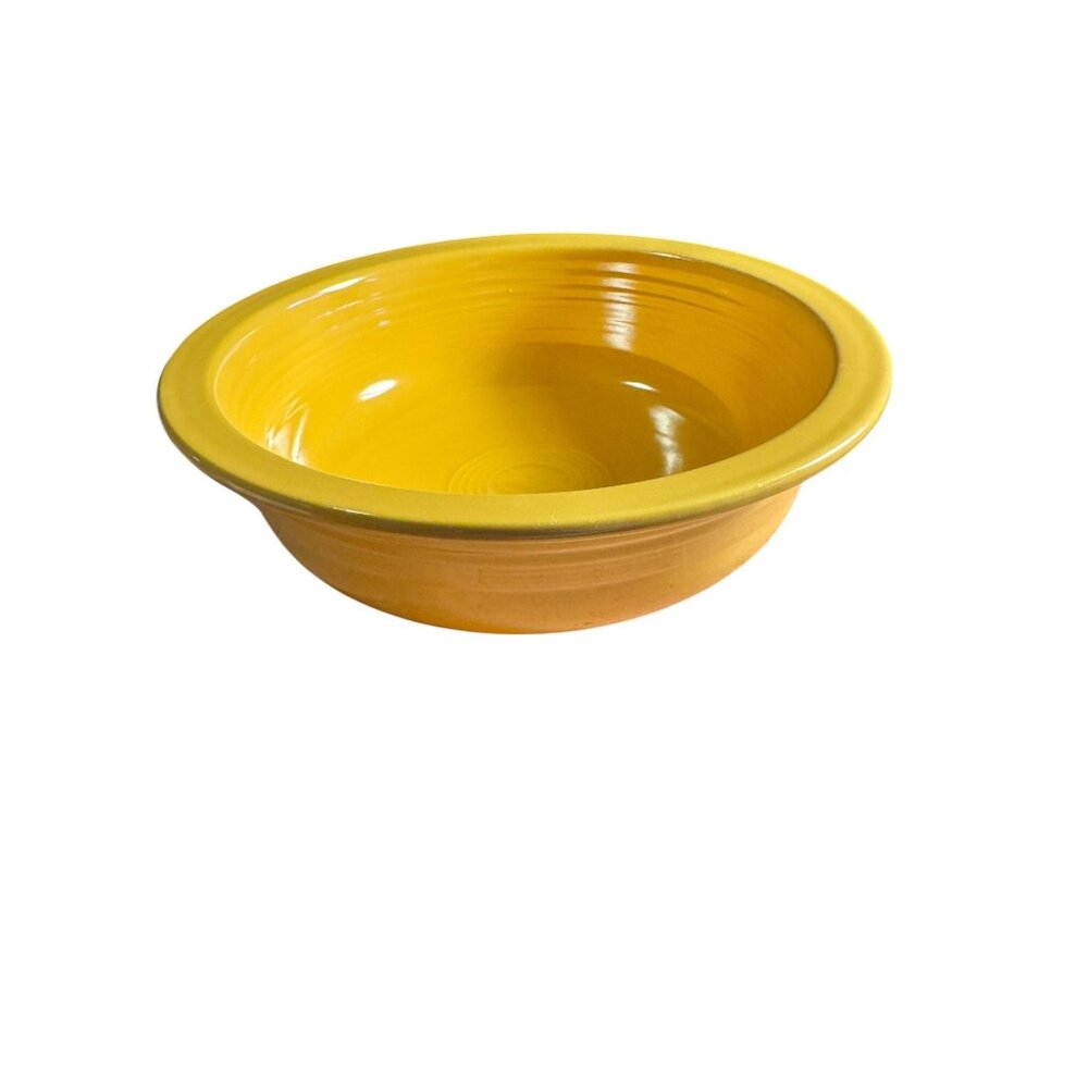 Vintage Fiesta Yellow Ceramic Mixing Bowl 8" Diameter 3" Depth Collectible - Picture 3 of 7